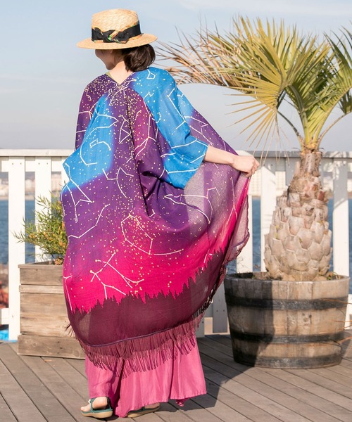 チャイハネ（チャイハネ）の「【チャイハネ】ネイチャーフリンジロングカーディガン（カーディガン/ボレロ・レディース・ホワイト/ブラック/イエロー/ブルー/グリーン・FREE）」の5枚目の写真