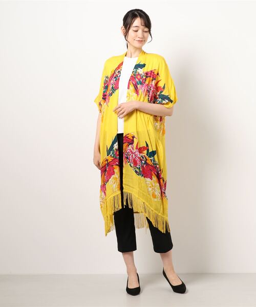 チャイハネ（チャイハネ）の「【チャイハネ】ネイチャーフリンジロングカーディガン（カーディガン/ボレロ・レディース・ホワイト/ブラック/イエロー/ブルー/グリーン・FREE）」の9枚目の写真