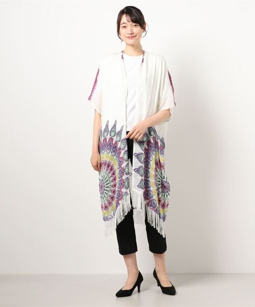 チャイハネ（チャイハネ）の「【チャイハネ】ネイチャーフリンジロングカーディガン（カーディガン/ボレロ・レディース・ホワイト/ブラック/イエロー/ブルー/グリーン・FREE）」の19枚目の写真