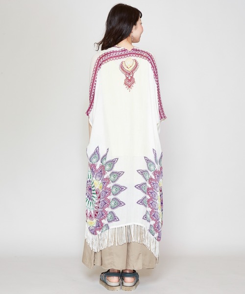 チャイハネ（チャイハネ）の「【チャイハネ】ネイチャーフリンジロングカーディガン（カーディガン/ボレロ・レディース・ホワイト/ブラック/イエロー/ブルー/グリーン・FREE）」の21枚目の写真