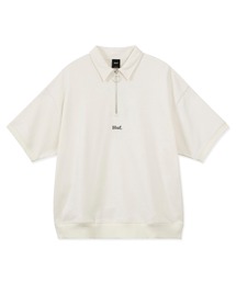 HUF ハフ 総柄 ハーフZIP S\S ベロアポロシャツ ベージュ L SCRIPT STRIPE VELOR LS POLO / HUF ハフ 長袖ポロシャツ