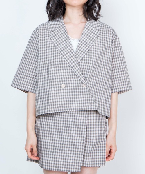 WEGO（ウィゴー）の「WEGO/ショートテーラードジャケット（テーラードジャケット・レディース・グレー系その他2/ベージュ系その他2・FREE）」の13枚目の写真