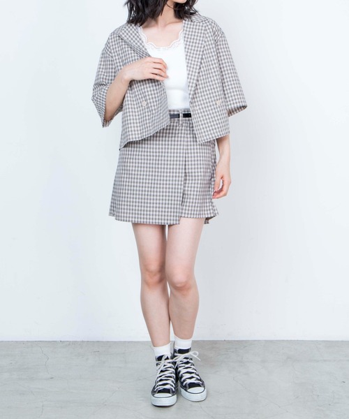 WEGO（ウィゴー）の「WEGO/ショートテーラードジャケット（テーラードジャケット・レディース・グレー系その他2/ベージュ系その他2・FREE）」の11枚目の写真