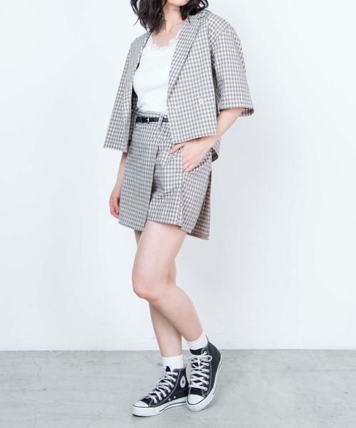 WEGO（ウィゴー）の「WEGO/ショートテーラードジャケット（テーラードジャケット・レディース・グレー系その他2/ベージュ系その他2・FREE）」の8枚目の写真