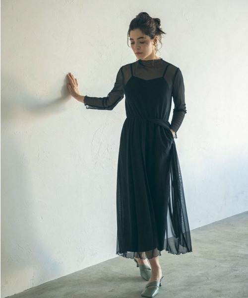 kaene（カエン）の「チュールメロウオールインワン（つなぎ/オールインワン・レディース・ブラック/ミント/オフホワイト・38/36/34）」の3枚目の写真