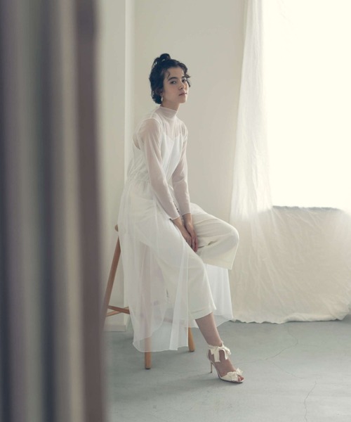 kaene（カエン）の「チュールメロウオールインワン（つなぎ/オールインワン・レディース・ブラック/ミント/オフホワイト・38/36/34）」の15枚目の写真