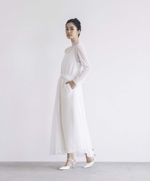 kaene（カエン）の「チュールメロウオールインワン（つなぎ/オールインワン・レディース・ブラック/ミント/オフホワイト・38/36/34）」の7枚目の写真