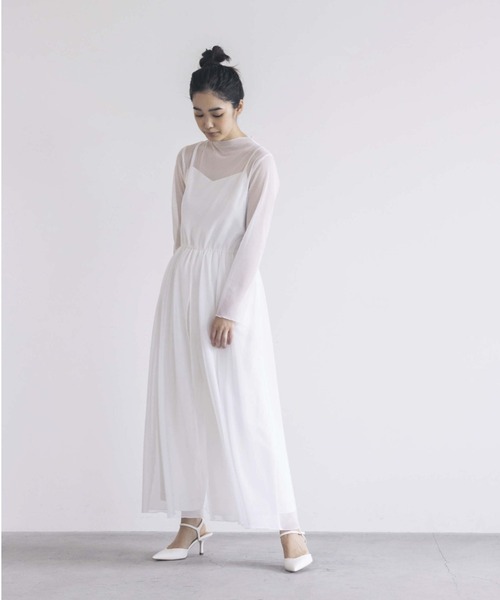 kaene（カエン）の「チュールメロウオールインワン（つなぎ/オールインワン・レディース・ブラック/ミント/オフホワイト・38/36/34）」の9枚目の写真