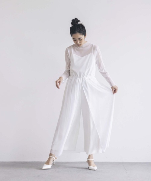 kaene（カエン）の「チュールメロウオールインワン（つなぎ/オールインワン・レディース・ブラック/ミント/オフホワイト・38/36/34）」の8枚目の写真