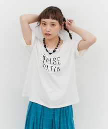 スカラップスリーブプリントTee