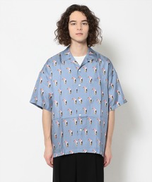 OTT WORKS/オーティーティーワークス/シルクインクジェット"HAGETAKA"プリントシャツ