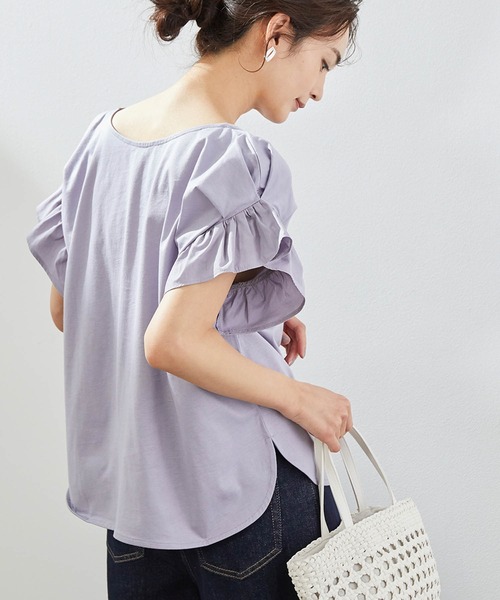 ROPE' PICNIC（ロペピクニック）の「【2WAY】フリルカットソー（Tシャツ/カットソー・レディース・ホワイト/チャコールグレー/ラベンダー/グリーン系その他/ピンク系その他2・38）」の4枚目の写真