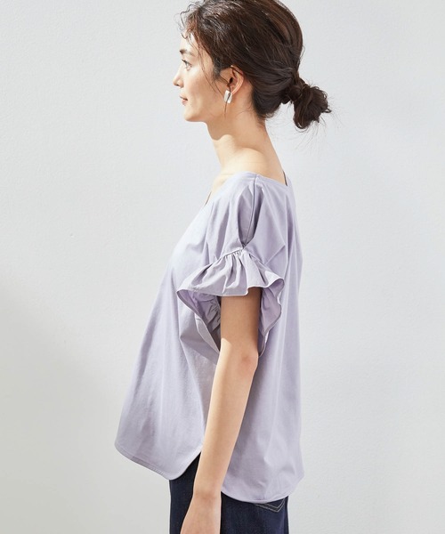 ROPE' PICNIC（ロペピクニック）の「【2WAY】フリルカットソー（Tシャツ/カットソー・レディース・ホワイト/チャコールグレー/ラベンダー/グリーン系その他/ピンク系その他2・38）」の11枚目の写真