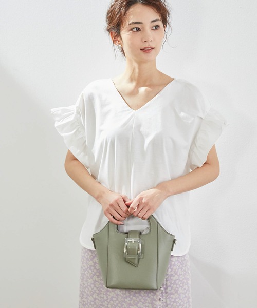 ROPE' PICNIC（ロペピクニック）の「【2WAY】フリルカットソー（Tシャツ/カットソー・レディース・ホワイト/チャコールグレー/ラベンダー/グリーン系その他/ピンク系その他2・38）」の16枚目の写真