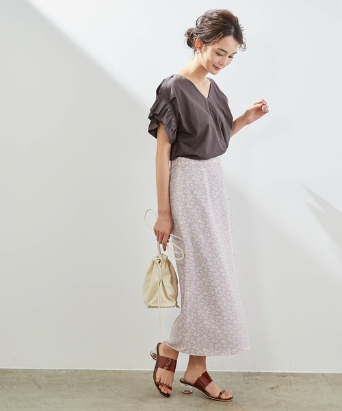 ROPE' PICNIC（ロペピクニック）の「【2WAY】フリルカットソー（Tシャツ/カットソー・レディース・ホワイト/チャコールグレー/ラベンダー/グリーン系その他/ピンク系その他2・38）」の10枚目の写真