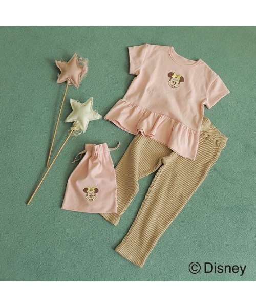 AJUGA.（アジュガ）の「KIDS Set up 巾着付　MINNIE Baby Pink×Beige【AJUGA.ディズニーコレクション】（Tシャツ/カットソー・キッズ・ピンク・90cm/110cm/100cm/120cm）」の7枚目の写真