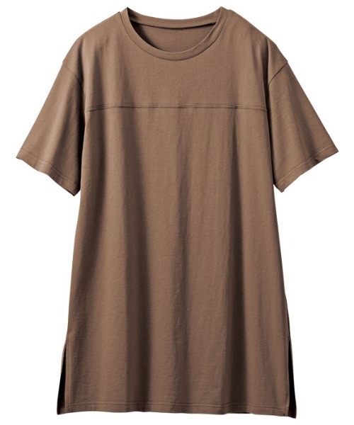 GeeRA(ジーラ)の「綿100%ビッグシルエットTシャツ(Tシャツ/カットソー・レディース・オフホワイト/パープル/モカ/ブラック/ブルー・X-LARGE/MEDIUM/XX-LARGE/SMALL/LARGE)」の8枚目の写真