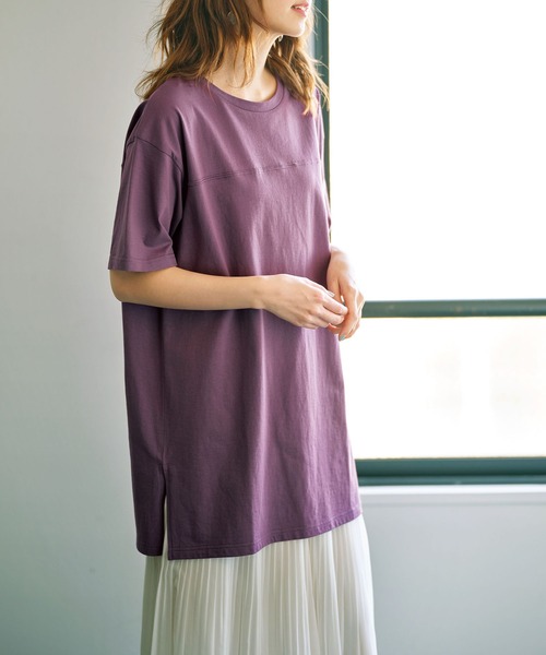 GeeRA(ジーラ)の「綿100%ビッグシルエットTシャツ(Tシャツ/カットソー・レディース・オフホワイト/パープル/モカ/ブラック/ブルー・X-LARGE/MEDIUM/XX-LARGE/SMALL/LARGE)」の11枚目の写真