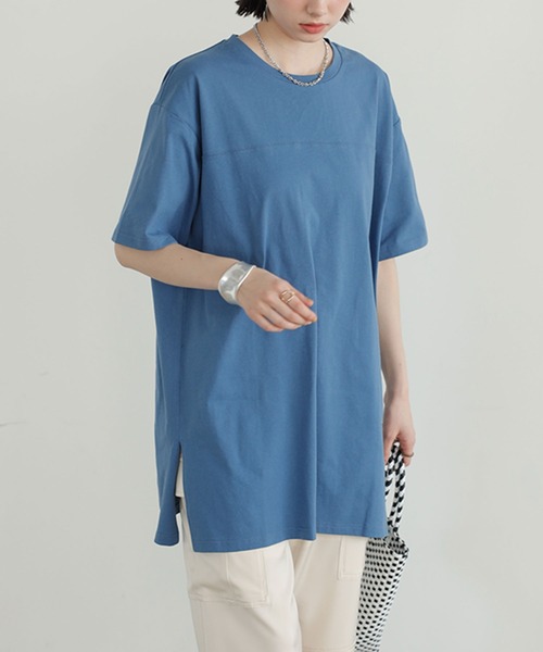 GeeRA(ジーラ)の「綿100%ビッグシルエットTシャツ(Tシャツ/カットソー・レディース・オフホワイト/パープル/モカ/ブラック/ブルー・X-LARGE/MEDIUM/XX-LARGE/SMALL/LARGE)」の22枚目の写真