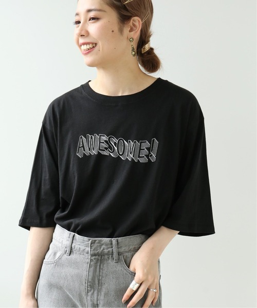 Simplicite（サンプリシテ）の「AWESOME ロゴTEE◆（Tシャツ/カットソー・レディース・ホワイト/ブラック・FREE）」の5枚目の写真