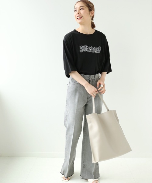 Simplicite（サンプリシテ）の「AWESOME ロゴTEE◆（Tシャツ/カットソー・レディース・ホワイト/ブラック・FREE）」の6枚目の写真