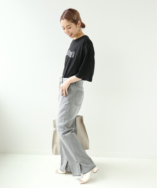 Simplicite（サンプリシテ）の「AWESOME ロゴTEE◆（Tシャツ/カットソー・レディース・ホワイト/ブラック・FREE）」の7枚目の写真