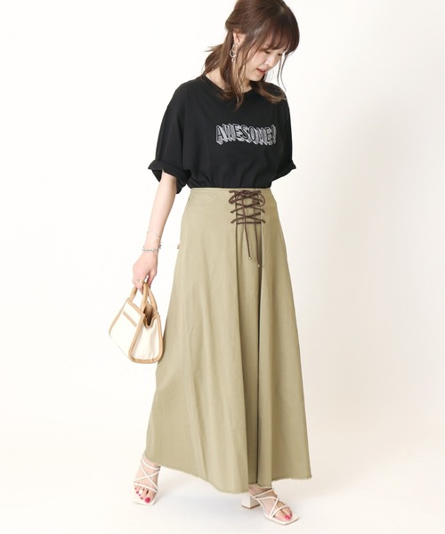 Simplicite（サンプリシテ）の「AWESOME ロゴTEE◆（Tシャツ/カットソー・レディース・ホワイト/ブラック・FREE）」の16枚目の写真