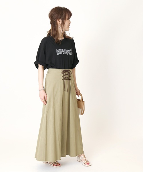 Simplicite（サンプリシテ）の「AWESOME ロゴTEE◆（Tシャツ/カットソー・レディース・ホワイト/ブラック・FREE）」の17枚目の写真