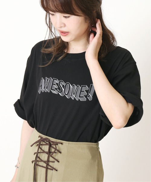 Simplicite（サンプリシテ）の「AWESOME ロゴTEE◆（Tシャツ/カットソー・レディース・ホワイト/ブラック・FREE）」の18枚目の写真