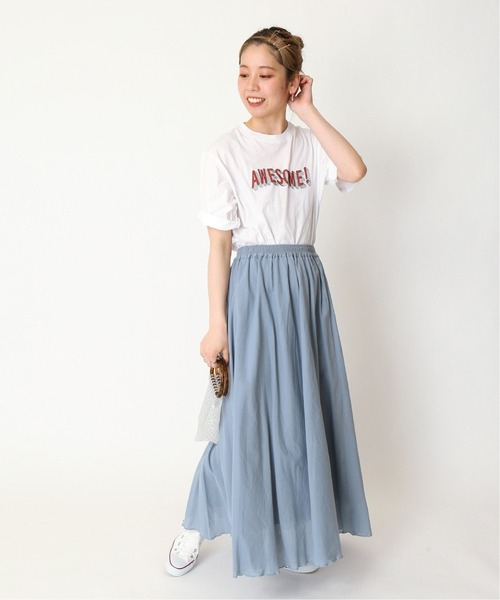 Simplicite（サンプリシテ）の「AWESOME ロゴTEE◆（Tシャツ/カットソー・レディース・ホワイト/ブラック・FREE）」の19枚目の写真