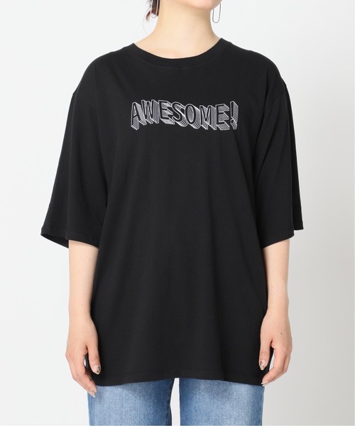 Simplicite（サンプリシテ）の「AWESOME ロゴTEE◆（Tシャツ/カットソー・レディース・ホワイト/ブラック・FREE）」の22枚目の写真