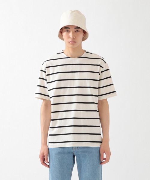 ALAND（エーランド）の「FILLUMINATE／B-Stripe Round TEE 2956938（Tシャツ/カットソー・メンズ・ブラック/アイボリー・LARGE/X-LARGE）」の7枚目の写真