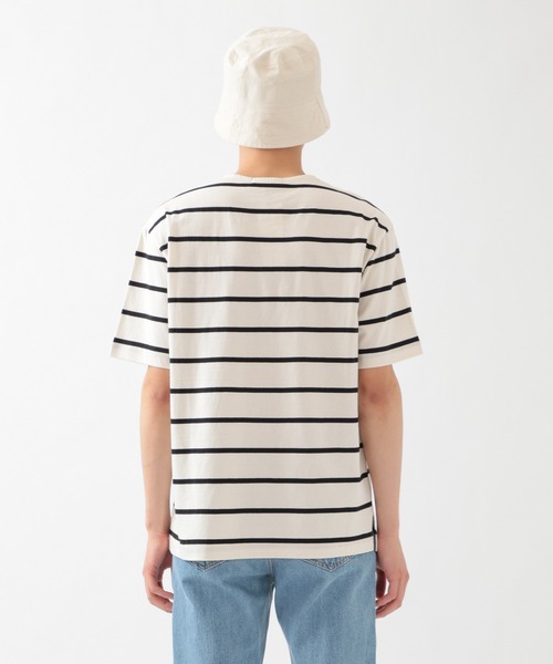 ALAND（エーランド）の「FILLUMINATE／B-Stripe Round TEE 2956938（Tシャツ/カットソー・メンズ・ブラック/アイボリー・LARGE/X-LARGE）」の3枚目の写真