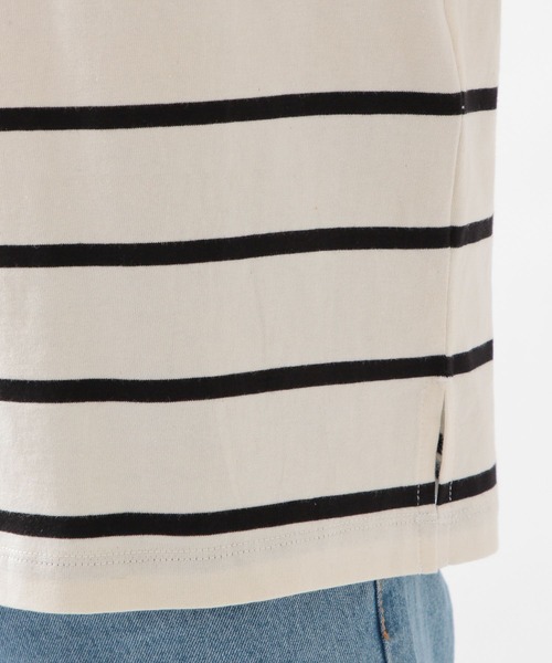 ALAND（エーランド）の「FILLUMINATE／B-Stripe Round TEE 2956938（Tシャツ/カットソー・メンズ・ブラック/アイボリー・LARGE/X-LARGE）」の6枚目の写真