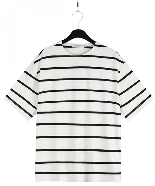 ALAND（エーランド）の「FILLUMINATE／B-Stripe Round TEE 2956938（Tシャツ/カットソー・メンズ・ブラック/アイボリー・LARGE/X-LARGE）」の18枚目の写真