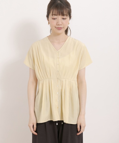 URBAN RESEARCH Sonny Label(アーバンリサーチサニーレーベル)の「Vネックタックブラウス(シャツ/ブラウス・レディース・ミント/ブラック/イエロー・FREE)」の21枚目の写真
