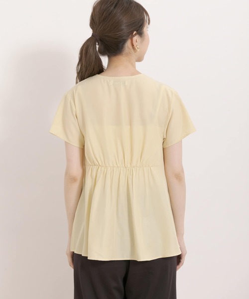 URBAN RESEARCH Sonny Label(アーバンリサーチサニーレーベル)の「Vネックタックブラウス(シャツ/ブラウス・レディース・ミント/ブラック/イエロー・FREE)」の7枚目の写真