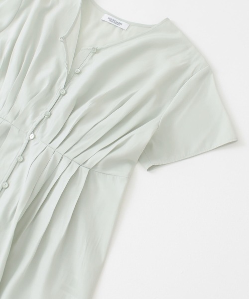 URBAN RESEARCH Sonny Label(アーバンリサーチサニーレーベル)の「Vネックタックブラウス(シャツ/ブラウス・レディース・ミント/ブラック/イエロー・FREE)」の15枚目の写真