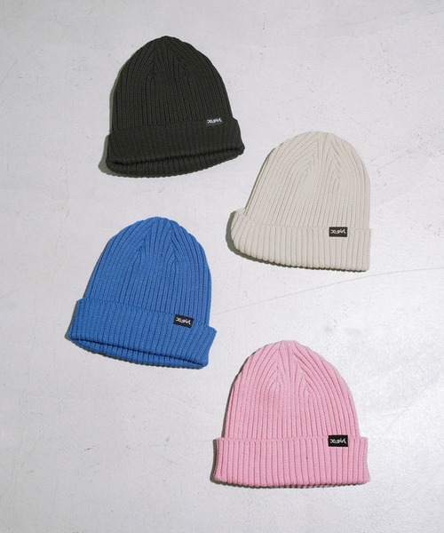 X-girl（エックスガール）の「COOL MAX KNIT CAP（ニットキャップ/ビーニー・レディース・ブラック/ブルー/ベージュ/ピンク・ONE SIZE）」の10枚目の写真