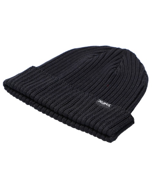 X-girl（エックスガール）の「COOL MAX KNIT CAP（ニットキャップ/ビーニー・レディース・ブラック/ブルー/ベージュ/ピンク・ONE SIZE）」の6枚目の写真