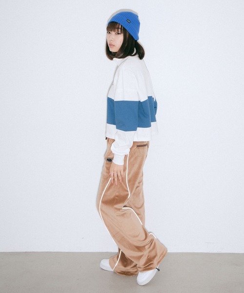 X-girl（エックスガール）の「COOL MAX KNIT CAP（ニットキャップ/ビーニー・レディース・ブラック/ブルー/ベージュ/ピンク・ONE SIZE）」の18枚目の写真