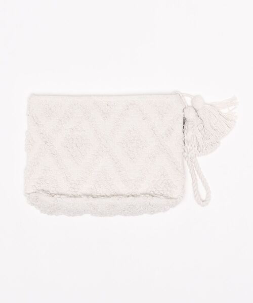 Jines（ジネス）の「ジャガードZIPクラッチBAG（クラッチバッグ・レディース・ホワイト・FREE）」の7枚目の写真