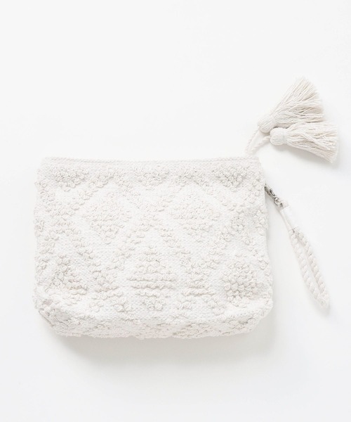Jines（ジネス）の「ジャガードZIPクラッチBAG（クラッチバッグ・レディース・ホワイト・FREE）」の4枚目の写真