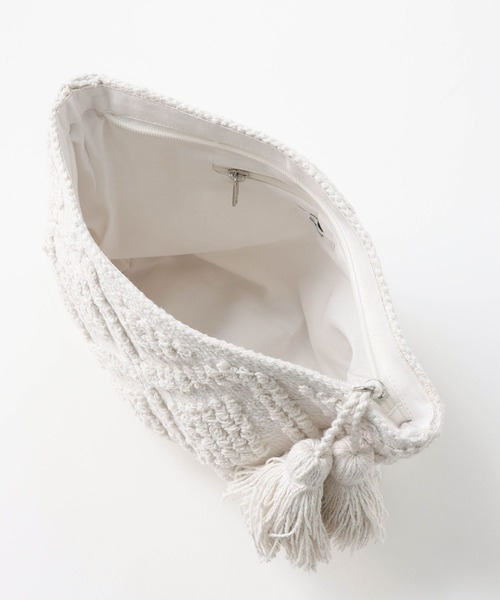 Jines（ジネス）の「ジャガードZIPクラッチBAG（クラッチバッグ・レディース・ホワイト・FREE）」の8枚目の写真