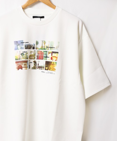 Pledge（プレッジ）の「/pledge/プリントBIGクルーネックTEE（Tシャツ/カットソー・レディース・ホワイト系その他/ブラック系その他/ベージュ系その他/ホワイト系その他2/ホワイト系その他3/ブラック系その他2/ブラック系その他3/ベージュ系その他2/ベージュ系その他3/ブルー系その他/ブルー系その他2/ブルー系その他3・LARGE/MEDIUM）」の2枚目の写真