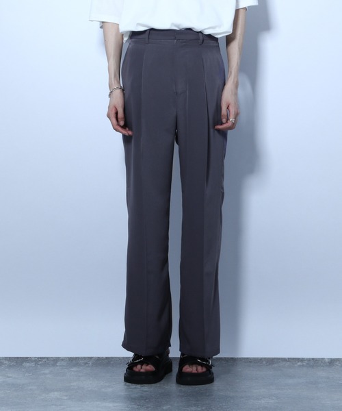 HARE（ハレ）の「ファイユフレアワイドパンツ(HARE)（その他パンツ・メンズ・ブラック/パープル/グレー・SMALL/MEDIUM）」の9枚目の写真