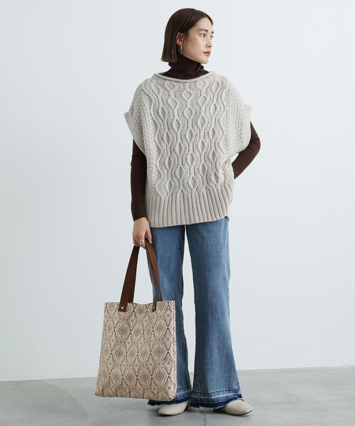 select MOCA（セレクトモカ）の「2021 AW ジャガードトートバッグ（トートバッグ・レディース・ダークブラウン/ベージュ・FREE）」の12枚目の写真