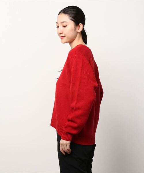 GYMPHLEX(ジムフレックス)の「GYMPHLEX/ジムフレックス Vネックサドルショルダープルオーバー V-NECK SADDLE SHOULDER PULLOVER #GY-D0001ARY(ニット/セーター・レディース・ネイビー/グレー/レッド・14)」の13枚目の写真