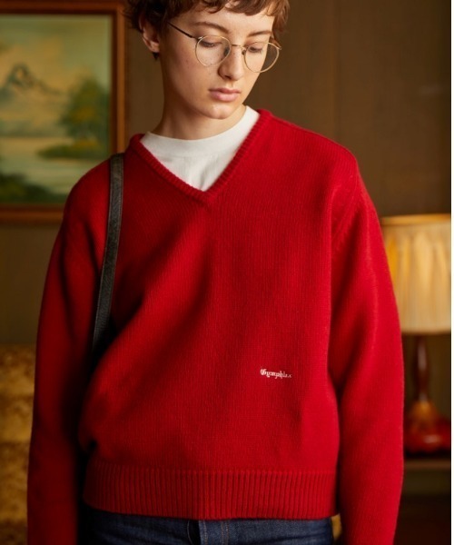 GYMPHLEX(ジムフレックス)の「GYMPHLEX/ジムフレックス Vネックサドルショルダープルオーバー V-NECK SADDLE SHOULDER PULLOVER #GY-D0001ARY(ニット/セーター・レディース・ネイビー/グレー/レッド・14)」の19枚目の写真