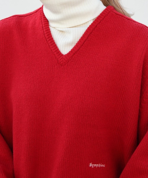 GYMPHLEX(ジムフレックス)の「GYMPHLEX/ジムフレックス Vネックサドルショルダープルオーバー V-NECK SADDLE SHOULDER PULLOVER #GY-D0001ARY(ニット/セーター・レディース・ネイビー/グレー/レッド・14)」の10枚目の写真